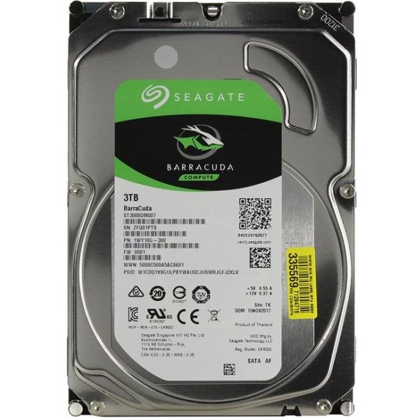 Жесткие диски: Жесткий диск Seagate 3 Tb Barracuda SATA 6Gb/s 3.5" 256Mb [ST3000DM007] фотографии