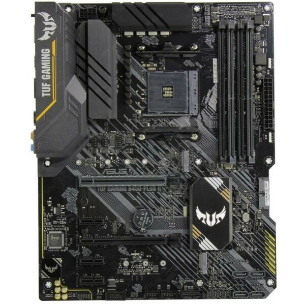 Материнские платы: Материнская плата Asus TUF GAMING B450-PLUS II AM4 <B450> 2xPCI-E HDMI+DP GbLAN SATA ATX 4DDR4 RTL фотографии