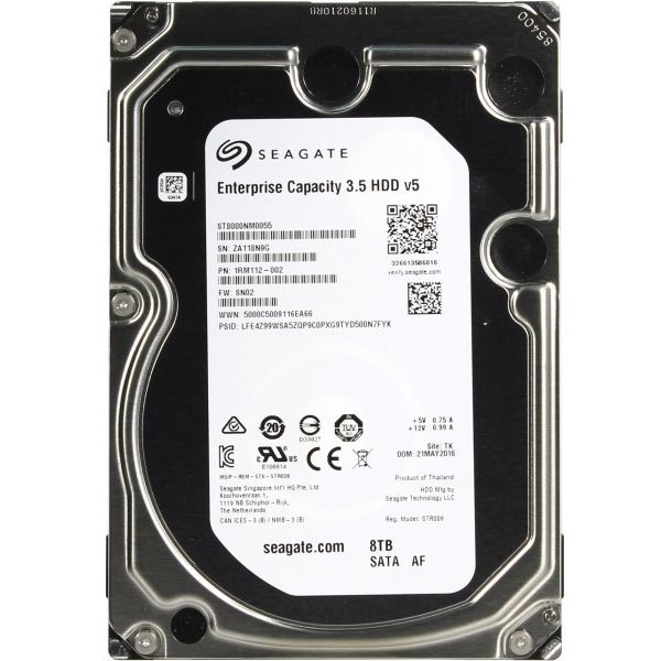 Жесткие диски: Жесткий диск Seagate 8 Tb Enterprise Capacity SATA 6Gb/s 3.5" 7200rpm 256Mb [ST8000NM0055] фотографии