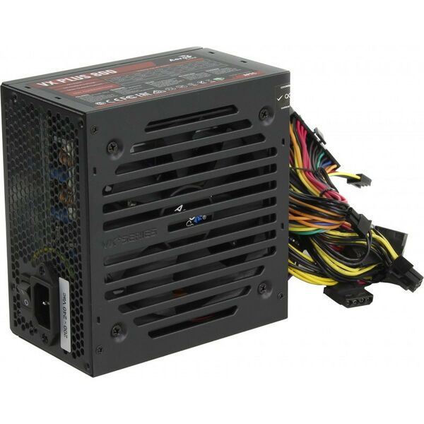 Купить Блок питания AeroCool VX PLUS 800 800W, (20+4+4+4) pin, 3x(6+2) pin, 6xSATA, 4xMolex, FDD, 12 см, кабель питания, Active PFC, ATX RTL в интернет-магазине Irkshop.ru