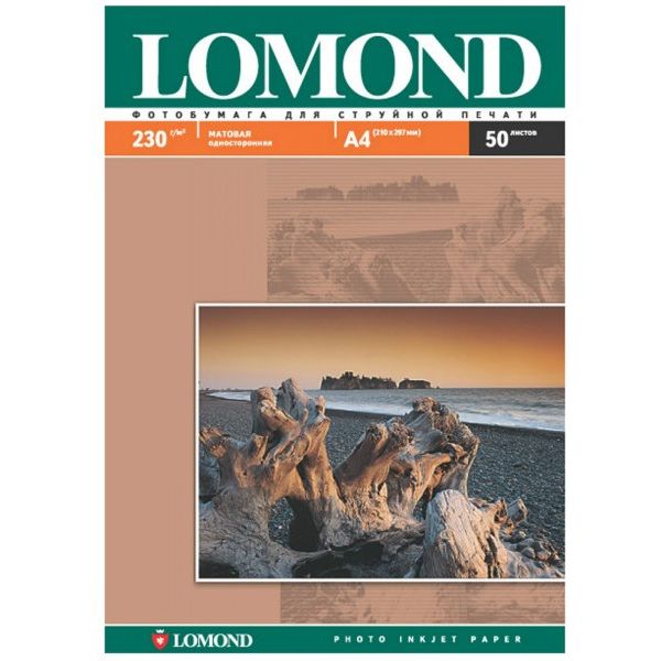 Бумага Lomond: Бумага Lomond 0102016 A4, 50 листов, 230 г/м2, матовая односторонняя фотографии