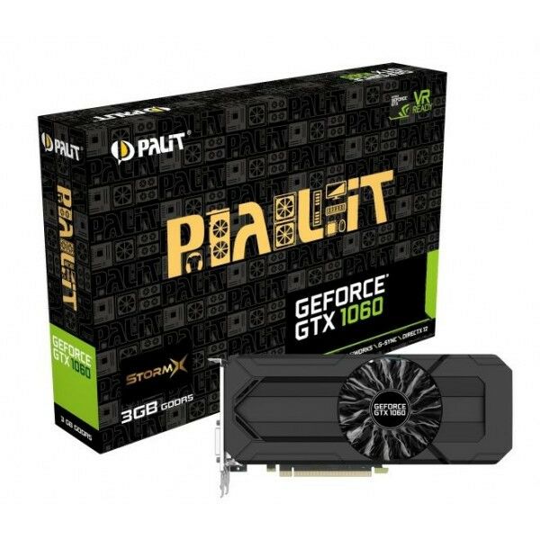 Видеокарты: Видеокарта Palit GeForce GTX1060 3Gb <PCI-E> DDR5 DVI+HDMI+3xDP RTL [GTX1060 StormX] фотографии