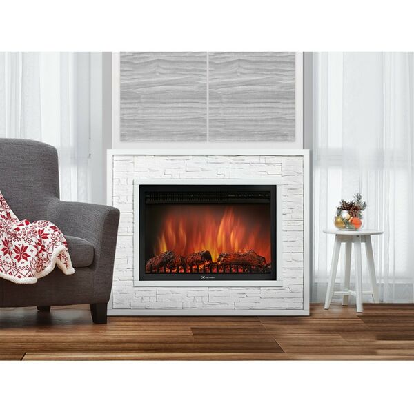 Камины: Портал Firelight Loft 30 WW камень белый, белая эмаль фотографии