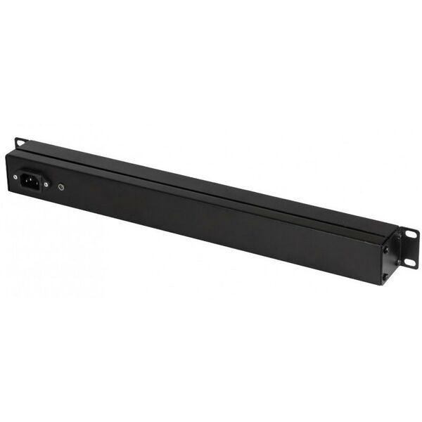 Шкафы и стойки: Блок электрических розеток TLK TLK-RS08M1N-BK 19", 8 гнезд, 10 А, с фильтром, без выключателя и предохранителя, без шнура питания, железный корпус фотографии