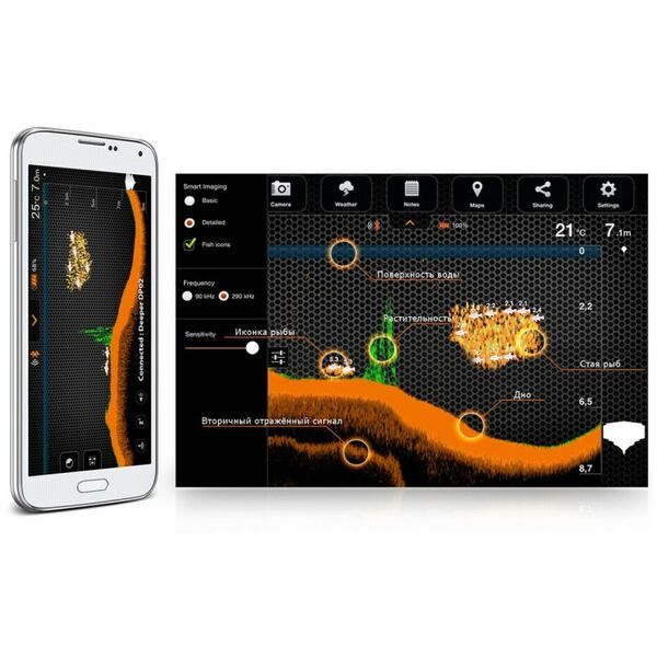 Эхолоты: Беспроводной эхолот Deeper Smart Sonar PRO фотографии