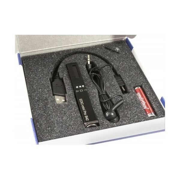 Цифровые диктофоны: Цифровой диктофон Edic-mini PRO B42-300h металл, размер 13*13*94мм, вес 36г, автономность до 100 ч, AAA батарея или аккумулятор фотографии