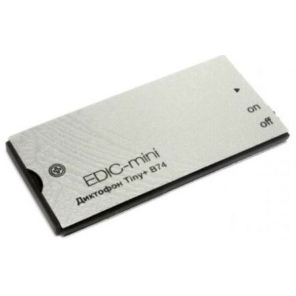 Цифровые диктофоны: Цифровой диктофон Edic-mini Tiny+ B74-1-150HQ Металл, размер 4*28*57мм, вес 9г, автономность до 30ч, батарейка фотографии