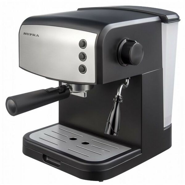 Кофеварки: Кофеварка Supra CMS-1510 рожкового типа, для молотого кофе, мощность 1000 Вт, цвет: черный фотографии