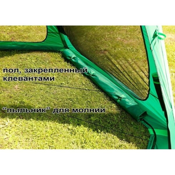 Палатки: Палатка Лотос 5 Опен Эйр-М Базовый комплект: Палатка в сборе 1 шт, Стенка съемная 1 шт, Сумка 1 шт, Колышки 12 шт, Шнуры растяжки 6 шт, Полка подвесная 1 шт, Паспорт 1 шт. фотографии