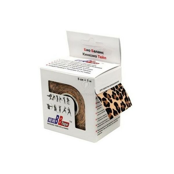 Тейпирование: Тейп кинезио BBTape design 5см х 5м, леопард фотографии
