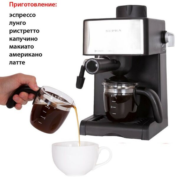 Кофеварки: Кофеварка рожковая Supra CMS-1015 фотографии