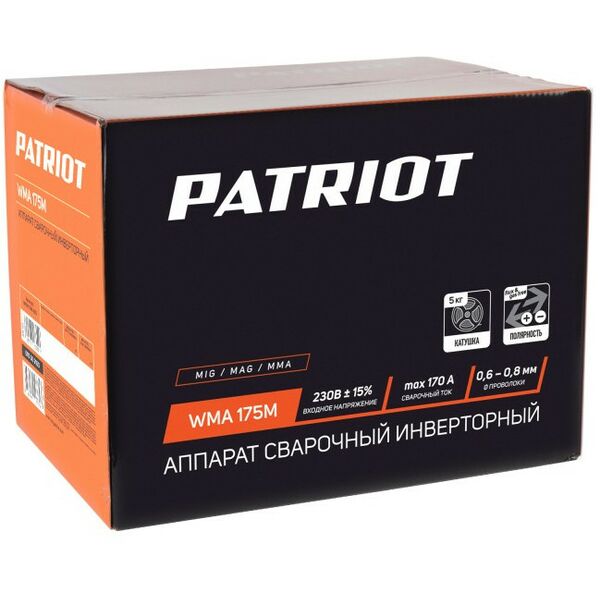 Сварочные аппараты: Полуавтомат сварочный инверторный Patriot WMA 175M MIG/MAG/MMA [605302150] фотографии