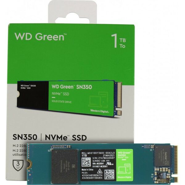 SSD-накопители: SSD-накопитель Western Digital 1 Tb Green SN350 M.2 2280 M [WDS100T3G0C] фотографии