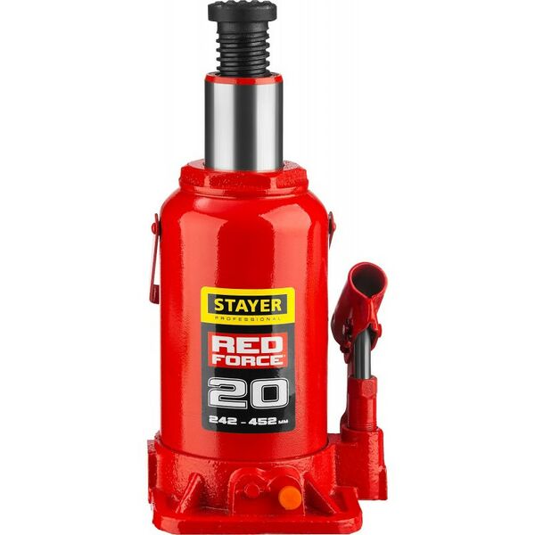 Домкраты: Домкрат бутылочный гидравлический STAYER RED FORCE 20т 242-452мм [43160-20_z01] фотографии
