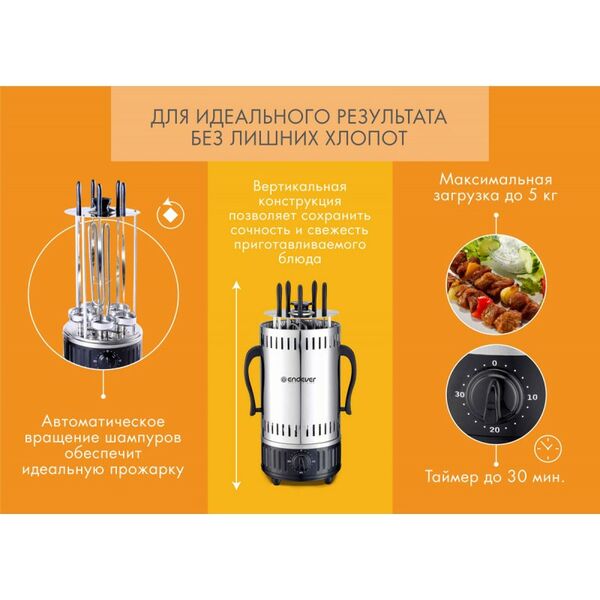 Фритюрницы, грили: Электрическая шашлычница Endever Grillmaster 295 [80387] фотографии