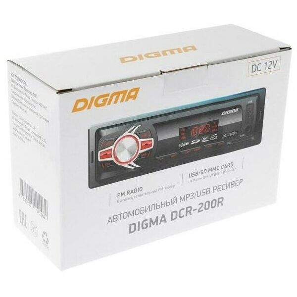 Автомагнитолы: Автомагнитола Digma DCR-200R 1DIN 4x45Вт фотографии