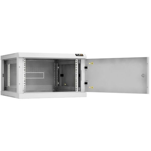 Шкафы и стойки: Настенный разборный шкаф TLK TWC-066060-R-M-GY 19", 6U, металлическая дверь, Ш600хВ370хГ600мм, 2 пары монтажных направляющих, серый фотографии