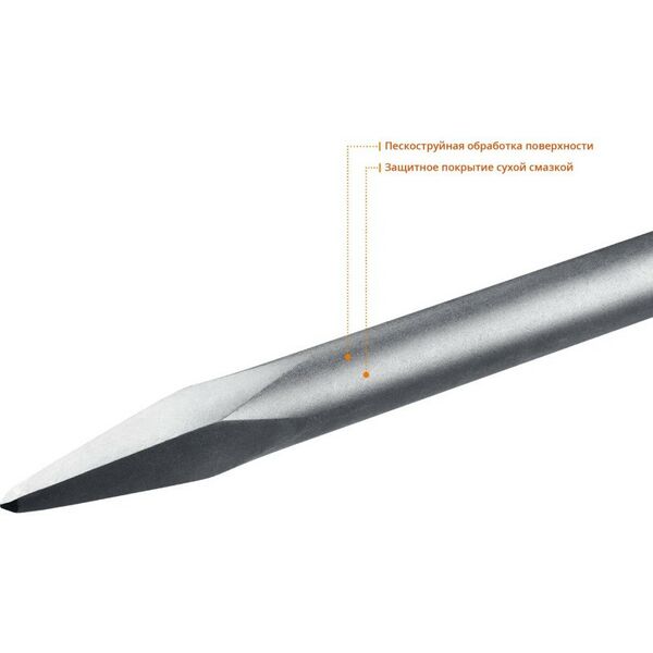 Буры, пики, коронки, сверла: Зубило пикообразное Зубр БУРАН HEX 30 600 мм [29375-00-600] фотографии
