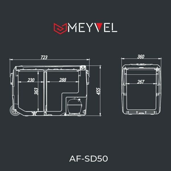 Автомобильные холодильники: Компрессорный автохолодильник Meyvel AF-SD50 фотографии