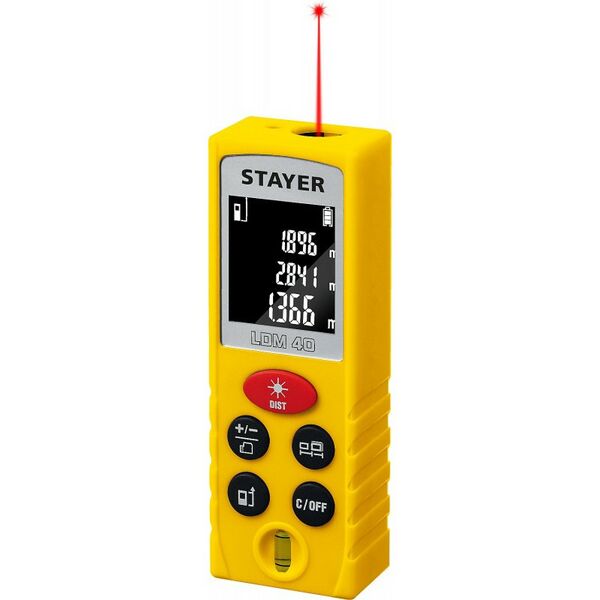 Дальномеры: Лазерный дальномер STAYER Professional LDM-40 дальность 40 м, 5 функций [34956] фотографии
