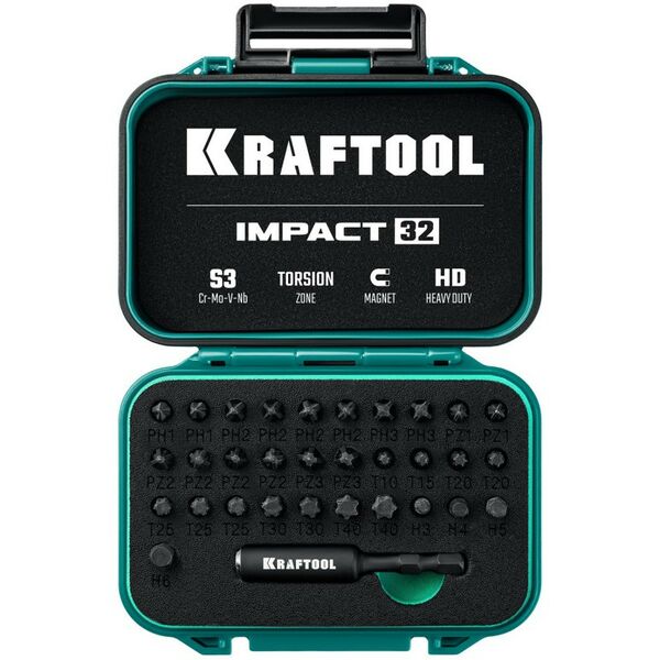 Купить Набор ударных бит KRAFTOOL IMPACT-32 32 шт [26066-H32], изображение 5 в интернет-магазине Irkshop.ru