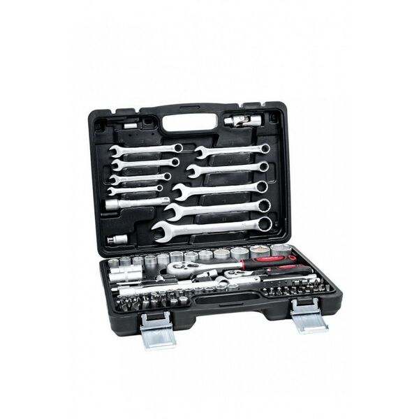 Наборы инструментов и ключи: Набор инструментов MAXPILER MXT-82-SET 82 предмета, 1/2" и 1/4", CrV фотографии