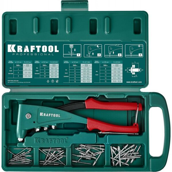 Заклепочники: Заклепочник KRAFTOOL X-5F с функцией FIX (удержание заклепки) в кейсе [31173-H6_z01] фотографии
