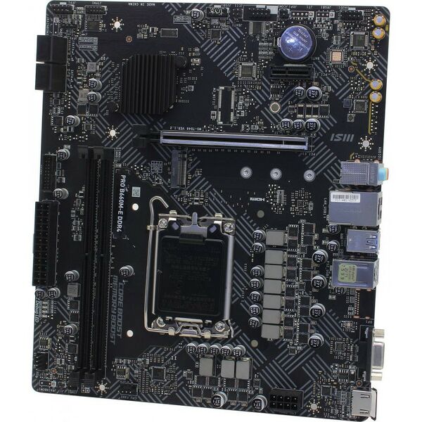 Материнские платы: Материнская плата MSI PRO B660M-E LGA1700 <B660> PCI-E Dsub+HDMI GbLANSATA MicroATX 2DDR4 RTL фотографии