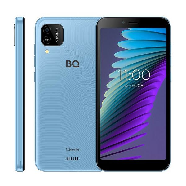 Смартфоны: Смартфон BQ 5765L Clever небесно-голубой 2.0GHz*1 + 1.8GHz*3/3 Gb/16 Gb/2G/3G /4G/WiFi/Bluetooth/GPS/Глонасс/5.7" 720*1440  IPS/Android 11.0 [UNISOC T310] фотографии
