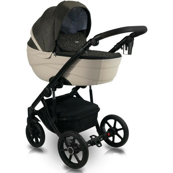 Коляски детские: Коляска 2в1 Bexa IDEAL цвет ID 08 (черный+бежевая кожа) фотографии