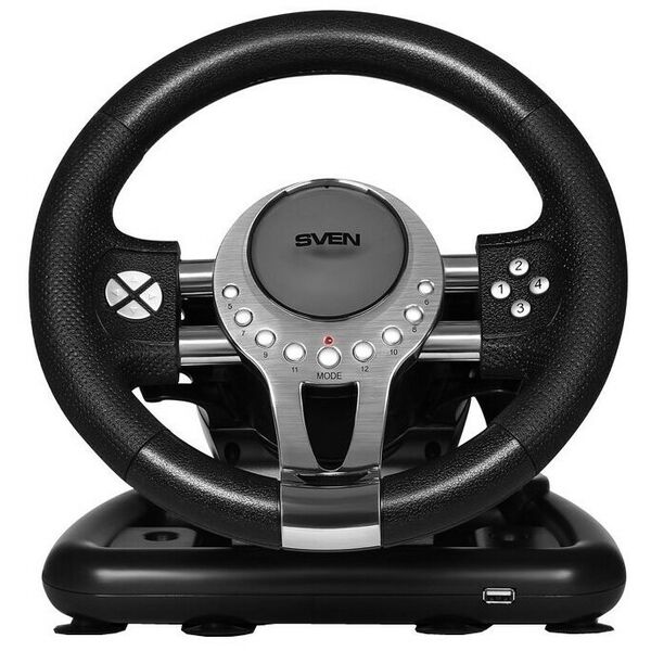 Рули и джойстики: Руль SVEN GC-W800 Black Vibration, рулевое колесо, педали, рычаг КПП, 12кн., PS3/PS4/ Xbox One/USB фотографии