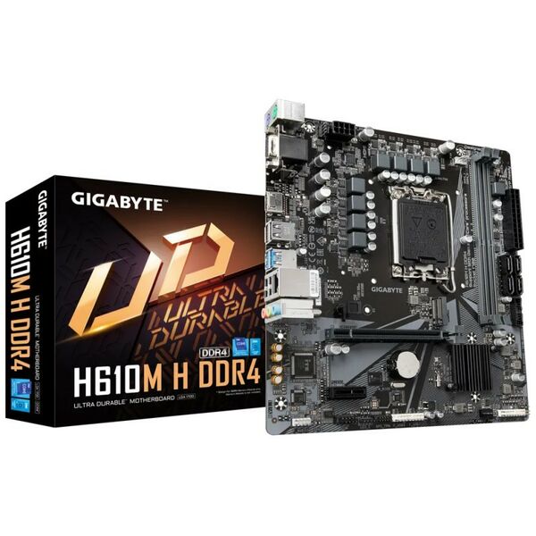 Материнские платы: Материнская плата GigaByte H610M H LGA1700 <H610> PCI-E Dsub+HDMI GbLAN SATA MicroATX 2DDR4 RTL фотографии