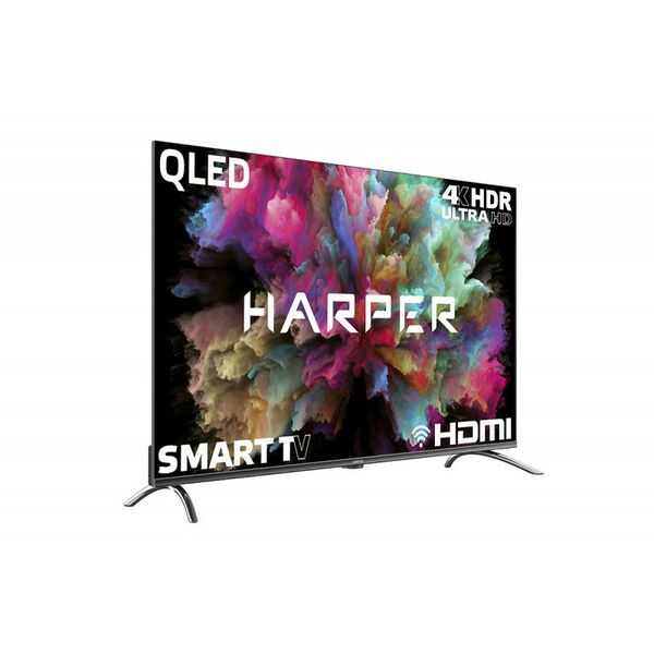 ЖК-телевизоры: ЖК-телевизор HARPER 50Q850TS 50" QLED, 3840x2160, HDMI, LAN, WiFi, BT, USB, DVB-T2, SmartTV фотографии