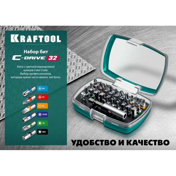 Наборы оснастки: Набор бит KRAFTOOL 26067-H32 фотографии