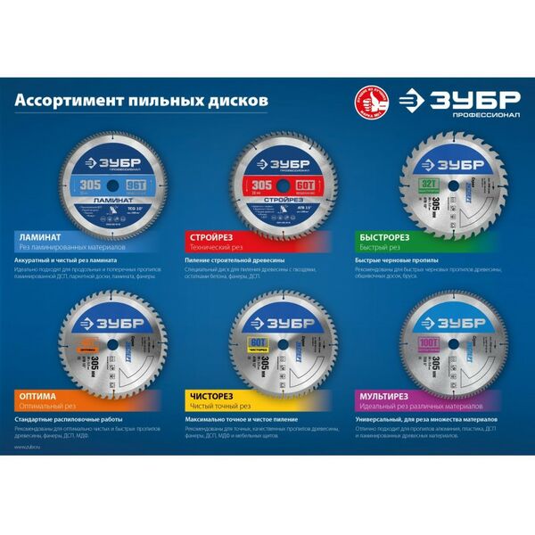 Пильные и алмазные диски: Диск пильный по дереву Зубр Чисторез 230 x 30мм 48Т [36905-230-30-48] фотографии