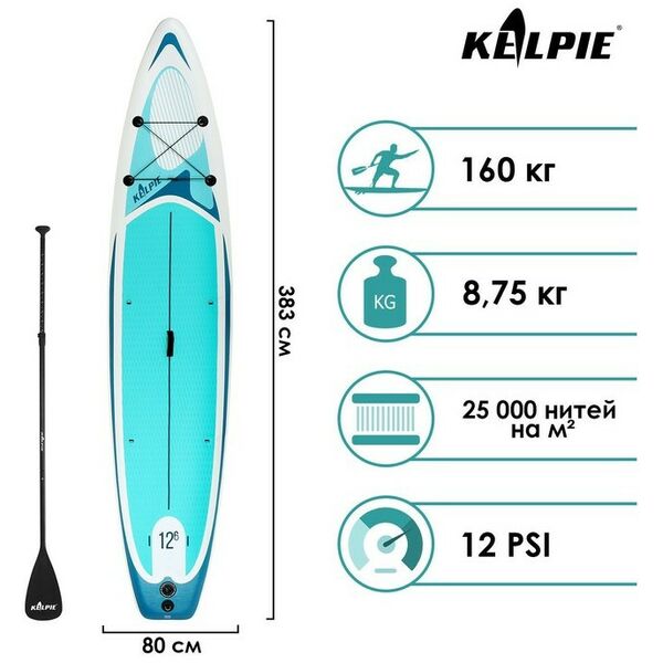 SUP-серфинг: SUP-доска надувная KELPIE TOURING 12,6" 383 х 80 х 15 см фотографии