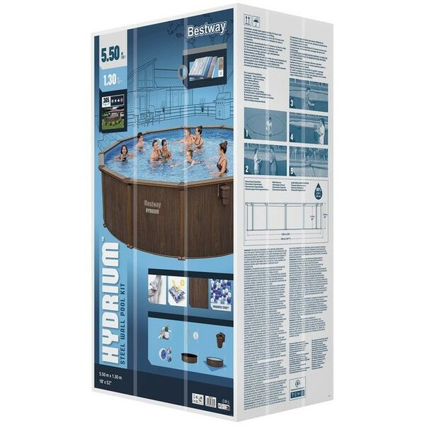 Бассейны: Бассейн каркасный Bestway 550 х 130 см песч. фильтр-насос, лестница, скиммер, тент, подстилка [561CS] фотографии