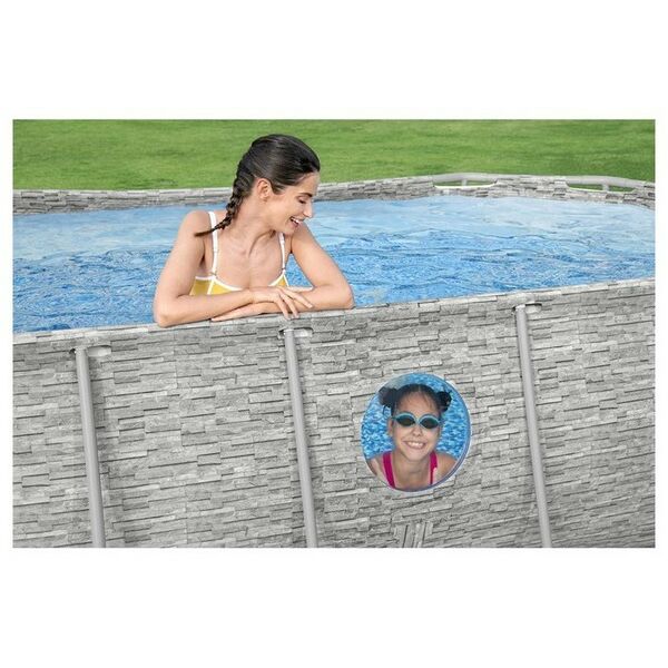 Бассейны: Бассейн каркасный Bestway Power Steel Swim Vista 427 х 250 х 100 см фильтр-насос, лестница, тент [56714] фотографии