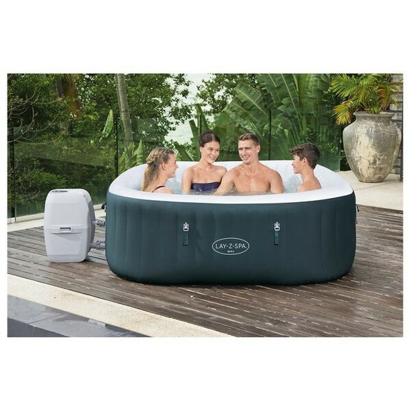 Бассейны: SPA бассейн Bestway Ibiza AirJet 180 x 180 x 66 см фильтр-насос, тент, дозатор для химии, аэромассаж [60015] фотографии