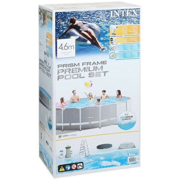 Бассейны: Бассейн каркасный Intex Prism Frame 457 х 122 см фильтр-насос, лестница, тент, подстилка фотографии