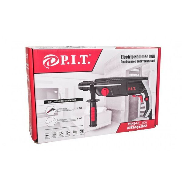 Перфораторы: Перфоратор P.I.T. PBH24-C PROMO МАСТЕР 3-режима, 850Вт, 2.4дж, SDS+, коробка фотографии