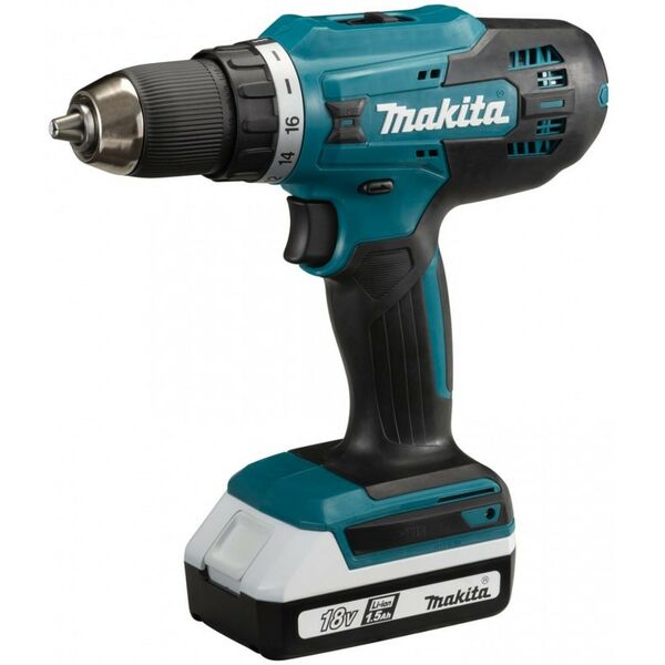 Дрели и шуруповерты: Дрель-шуруповерт аккумуляторная Makita DF488DWE 18.0В, 1.5Ач, 42Нм фотографии