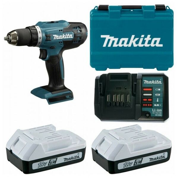 Дрели и шуруповерты: Дрель-шуруповерт аккумуляторная Makita DF488DWE 18.0В, 1.5Ач, 42Нм фотографии