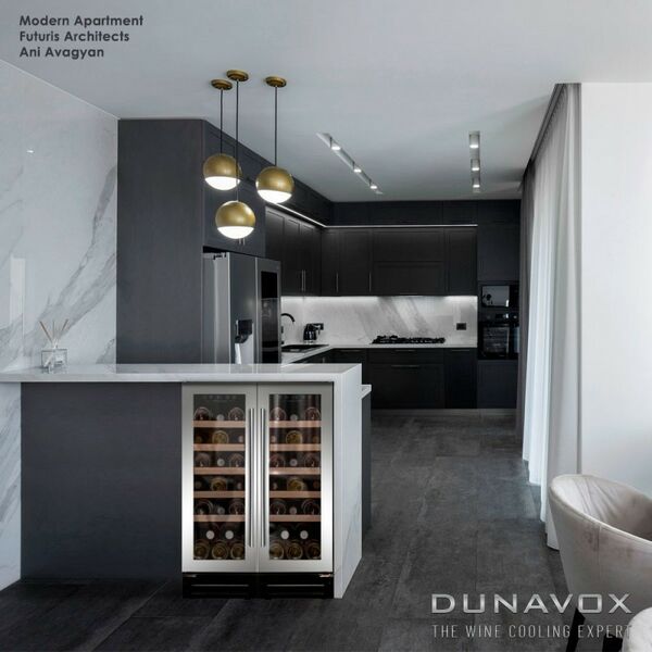 Встраиваемые винные шкафы: Компрессорный винный шкаф Dunavox (Венгрия) DAUF-19.58SS фотографии