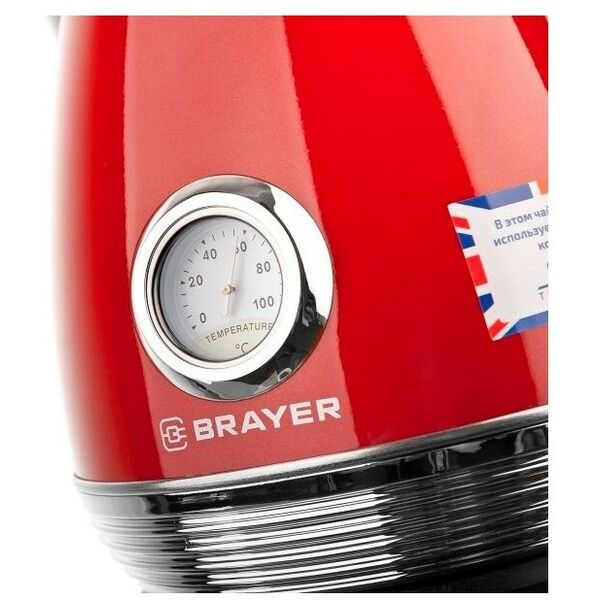 Чайники, термопоты: Чайник электрический BRAYER 1007BR-RD 1.7л, 2.2кВт, контроллер Strix, фильтр фотографии