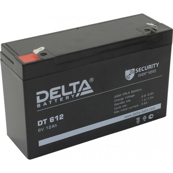Аккумуляторы для ИБП и охранных систем: Аккумулятор Delta DT 612 6V, 12Ah фотографии