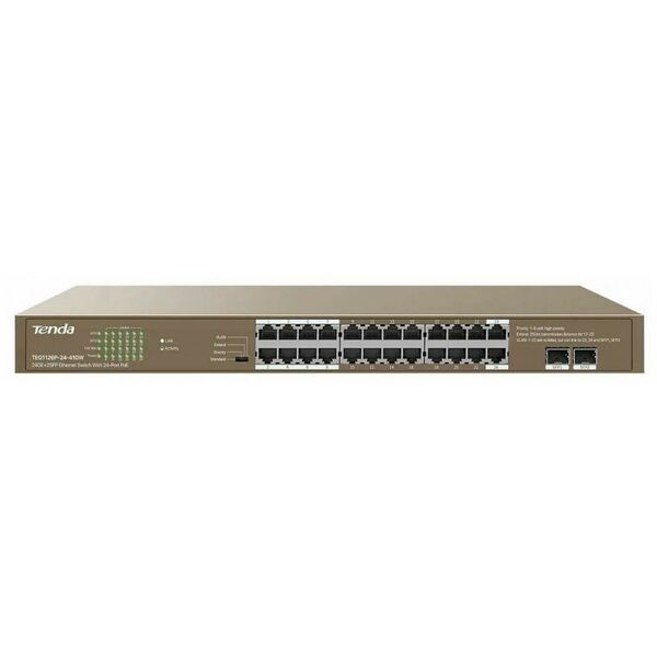 Коммутаторы, маршрутизаторы, межсетевые экраны: Коммутатор TENDA TEG1126P-24-410W фотографии