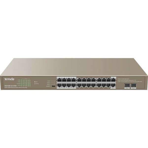 Коммутаторы, маршрутизаторы, межсетевые экраны: Коммутатор TENDA TEG1126P-24-410W фотографии