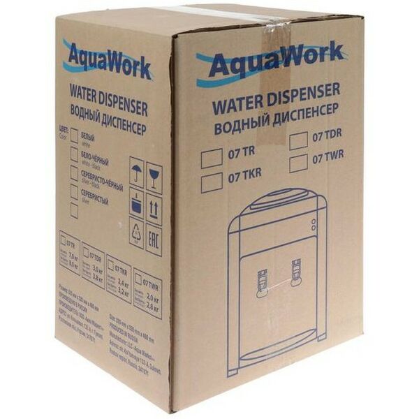 Кулеры для воды: Кулер для воды AquaWork AW 0.7TDR с нагревом/охлаждением, 700 Вт, белый фотографии
