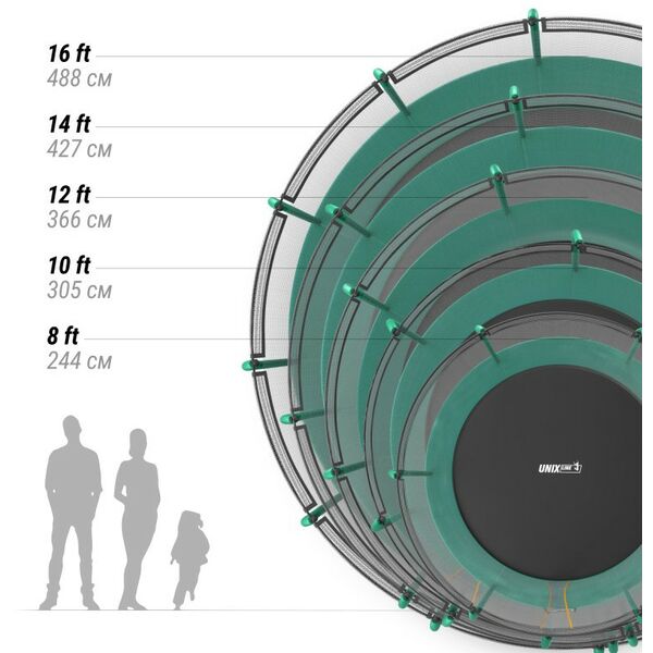 Батуты: Батут UNIX line SUPREME BASIC 16 ft (green) фотографии